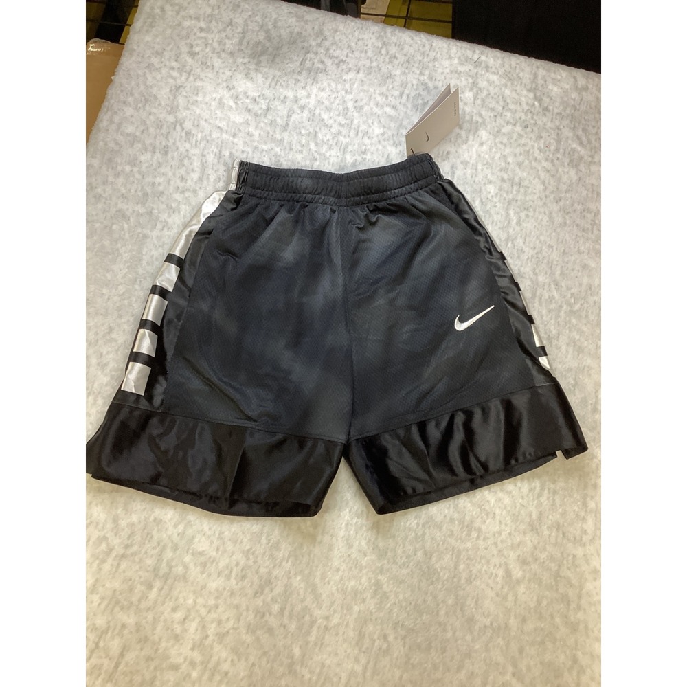 Nike Kids Dri-FIT Basketball Shorts Black Silver Loose‎ Fit CV2366-010 NEW Small
